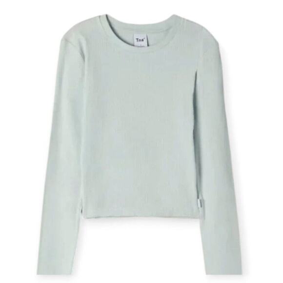 TNA Long Sleeve Ribbed Crop Top Plein Air Mint 1X NWT - Picture 4 of 7